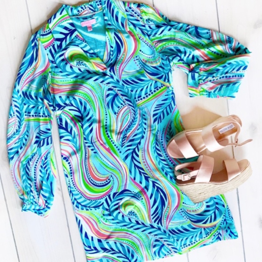 Lilly Pulitzer Blue Paisley Silk Shift Dress